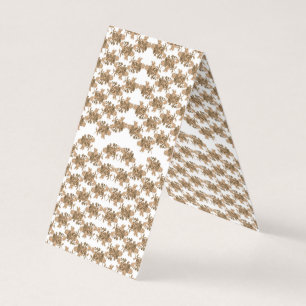 Carte De Visite un arrière - plan blanc avec des fleurs marron