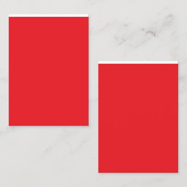 Carte De Visite un arrière - plan rouge avec une bordure blanche (Devant / Derrière)