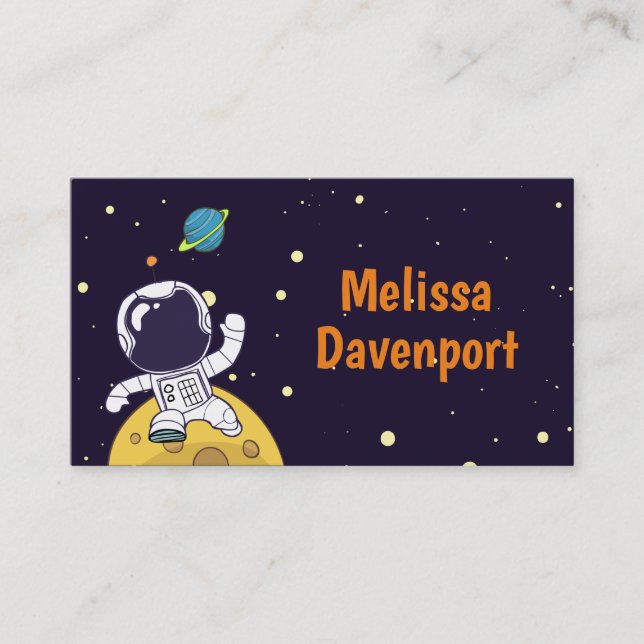 Carte De Visite Un astronaute flotte dans l'espace (Devant)