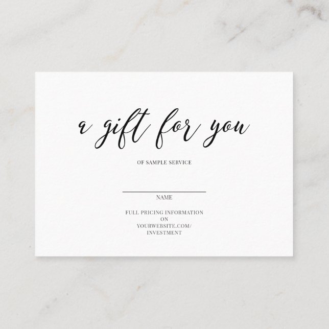 Carte De Visite Un cadeau pour vous (Dos)