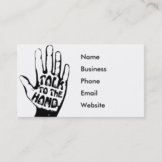 Carte De Visite Un Comédien Professionnel Amusant Parler À La Main (Devant)