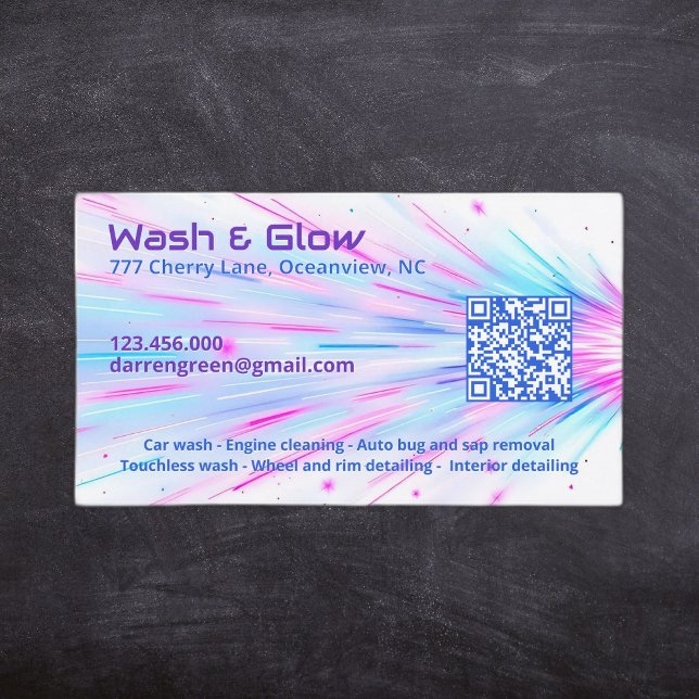 Carte De Visite Un côté de la voiture Laver QR (Car Detailing Cards)