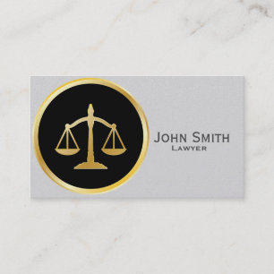 Carte De Visite Un élégant avocat élégant avec des échelles de jus