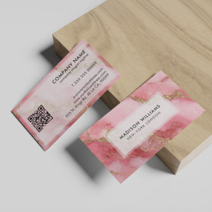 Carte De Visite Un fond en marbre rose luxueux