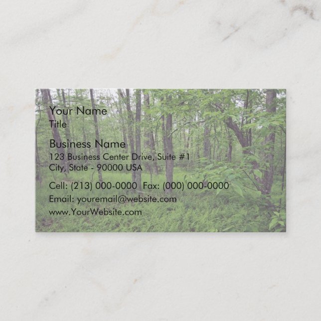 Carte De Visite Un fougueux lit autour des arbres (Devant)