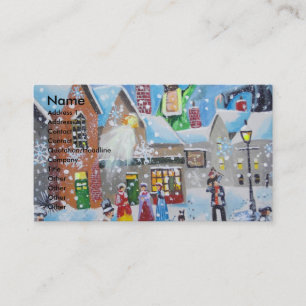Carte De Visite un grippe-sou de chant de Noël et les trois