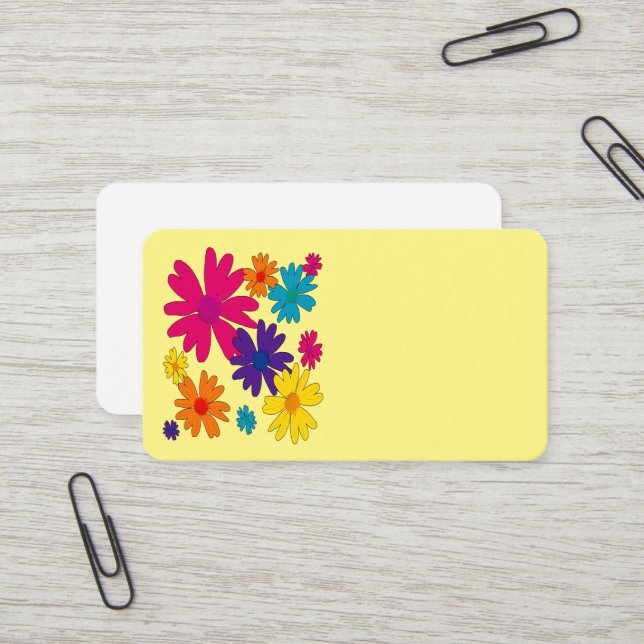 Carte De Visite Un lit fleuri de fleurs marguerites (Devant/Arrière en situation)