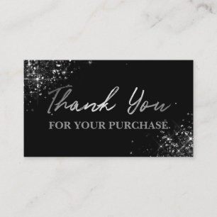 Carte De Visite Un Merci De Glam En Argent Simple Pour Votre Achat