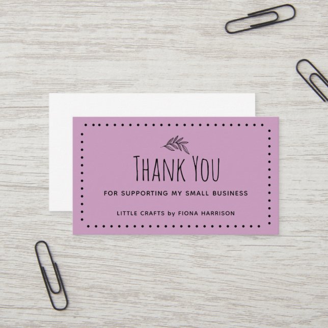 Carte De Visite Un Merci Terre Pour Aider Ma Petite Entreprise (Devant/Arrière en situation)