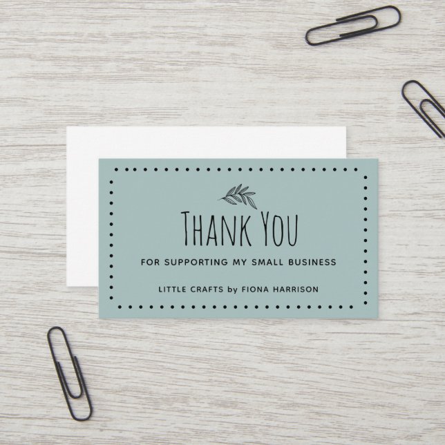 Carte De Visite Un Merci Terre Pour Aider Ma Petite Entreprise (Devant/Arrière en situation)