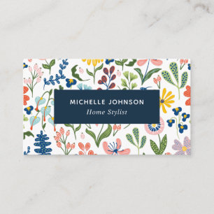 Carte De Visite Un motif floral coloré