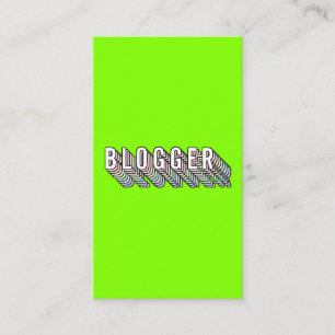 Carte De Visite Un néon tendance vert 3d typographie blogueur mini