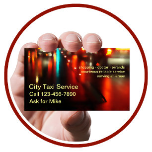 Carte De Visite Un puissant service de taxi simple