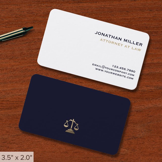 Carte De Visite Un simple avocat minimal en droit (Créateur téléchargé)