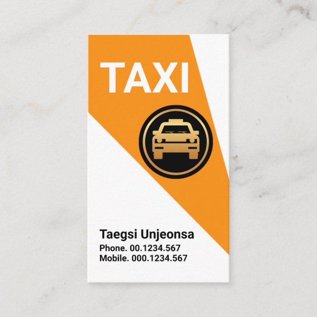 Carte De Visite Un Taxi jaune clair simple (Devant)