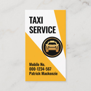 Carte De Visite Un Taxi-Lumière Sur L'Icône De Taxi
