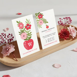 Carte De Visite Un tutorat floral floral pour apprendre la pomme r