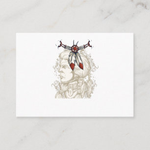 Carte De Visite une belle amérindienne et une neckla à plumes
