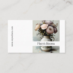 Carte De Visite Une Belle Crème et des Aquarelles Florales Blancs