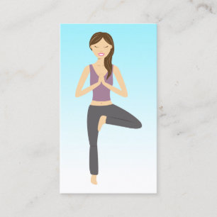 Carte De Visite Une Femme De Yoga Dans L'Arbre Pose Yoga Instructe