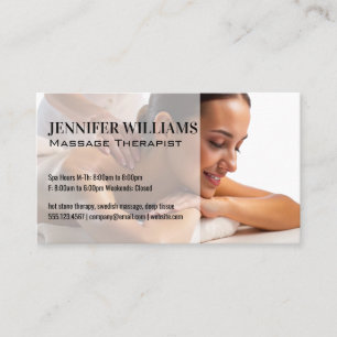 Carte De Visite Une Femme Qui Reprend Le Massage   Spa