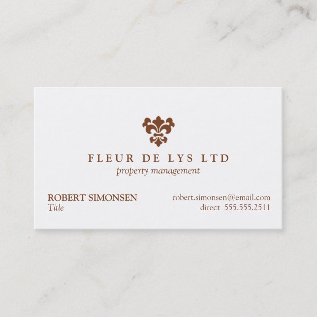 Carte De Visite Une Fleur de Lis (Devant)