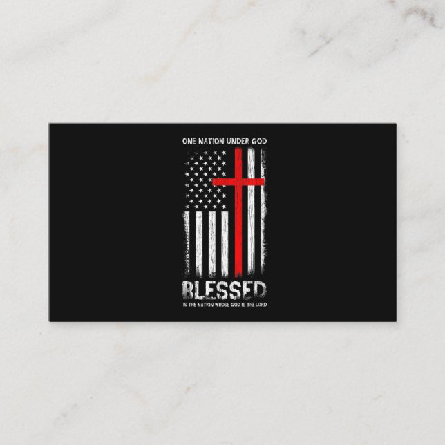 Carte De Visite Une nation sous Dieu USA Patriot vétéran (Devant)