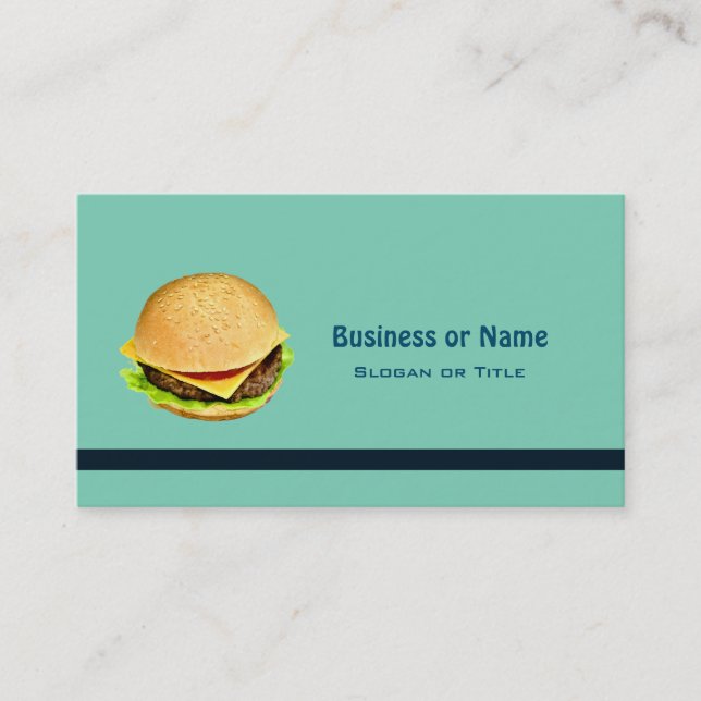 Carte De Visite Une photo de gros cheeseburger juteux (Devant)