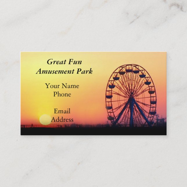 Carte De Visite Une roue de Ferris et un parc d'attractions (Devant)