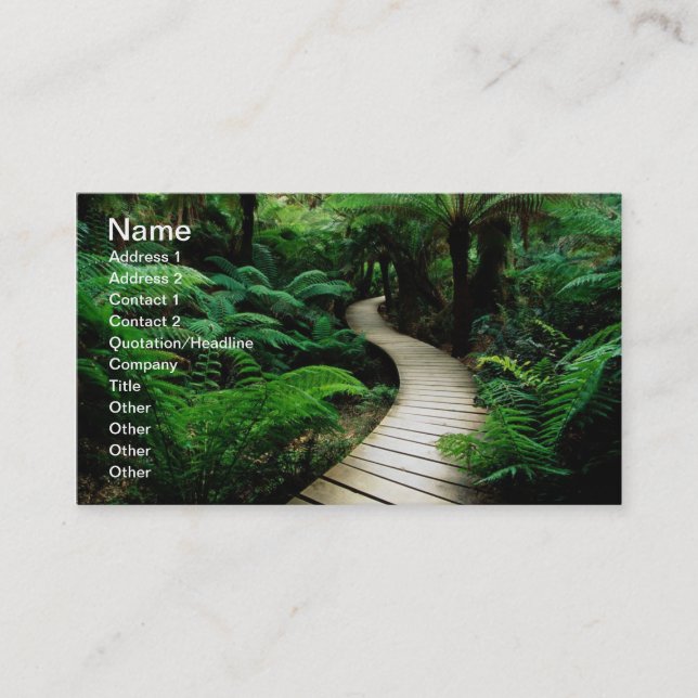 Carte De Visite Une route au milieu de la forêt sauvage (Devant)