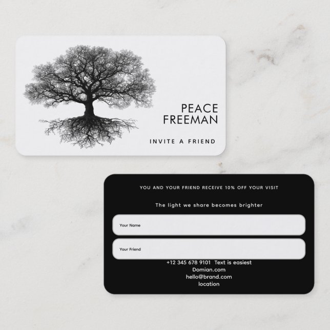 Carte De Visite Une Source | Conception de l'Arbre de Vie (Devant / Derrière)