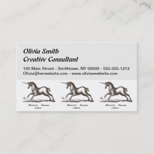 Carte De Visite Unicorn Classic Running Magic Woodland Créature