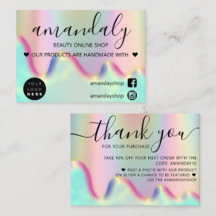 Carte De Visite Unicorn Holograph Online Shop Code Remerciements