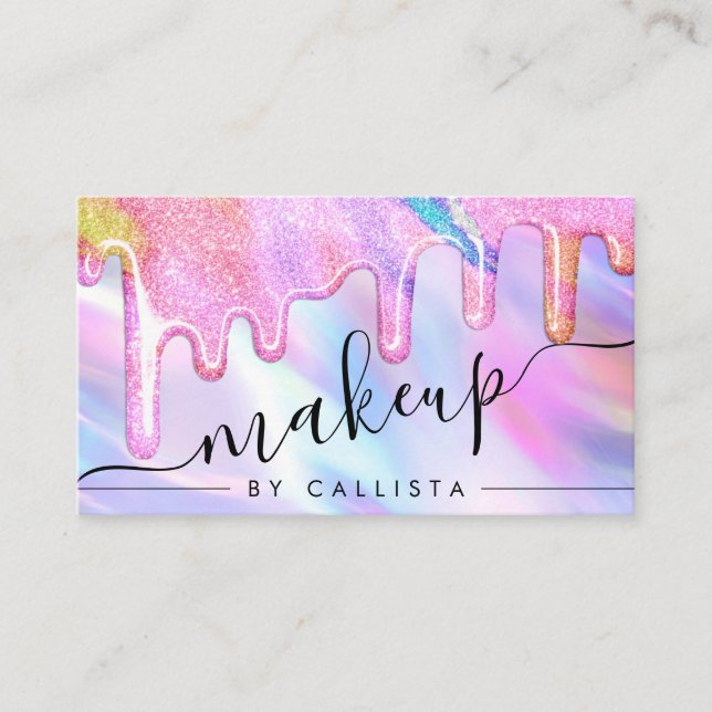 Carte De Visite Unicorn Holographique Épais Parties scintillant go (Devant)