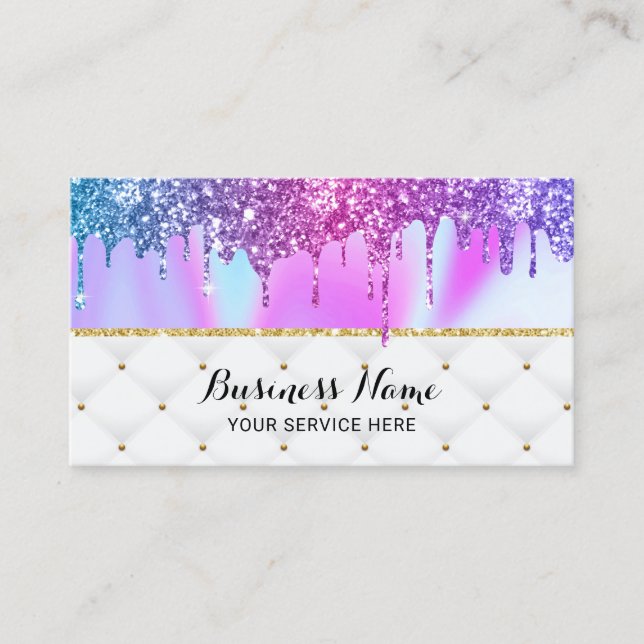 Carte De Visite Unicorn moderne Parties scintillant Drives Luxury  (Devant)