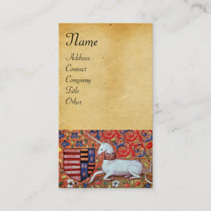 Carte De Visite UNICORN / Parchemin Brown antique