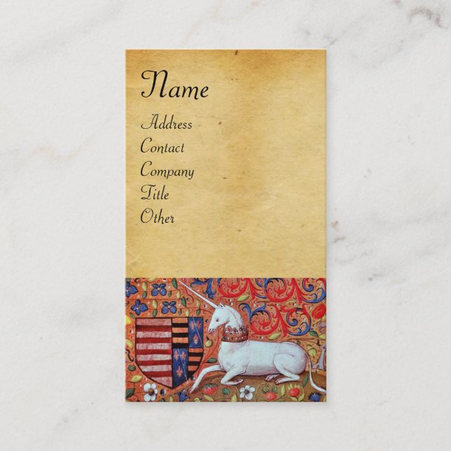 Carte De Visite UNICORN / Parchemin Brown antique (Devant)