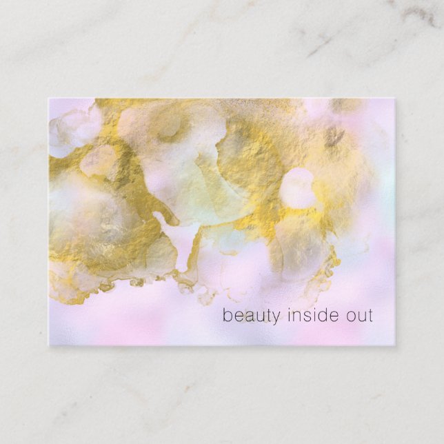 Carte De Visite *~* Unicorn Rainbow Holograghic Pastel Beauté AP1 (Devant)