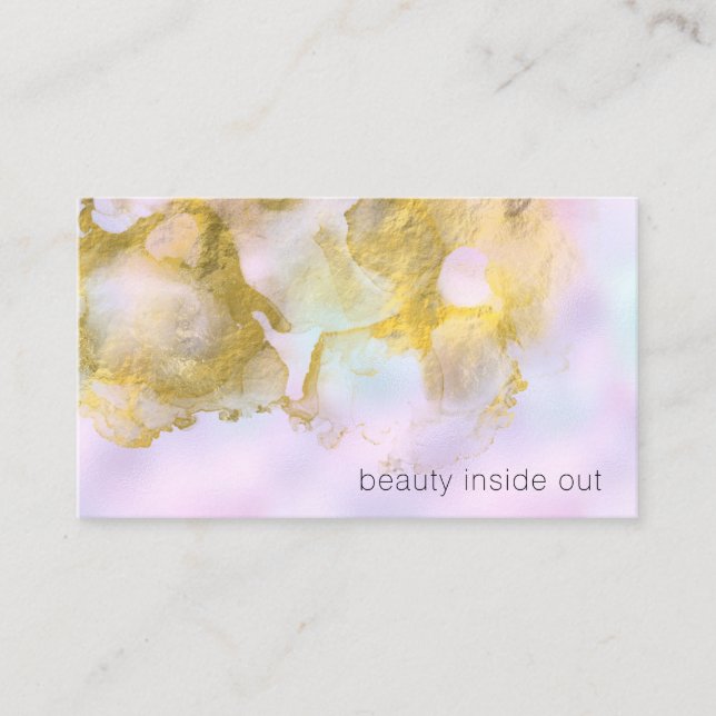 Carte De Visite *~ Unicorn Rainbow Holograghic Pastel Beauté AP1 (Devant)