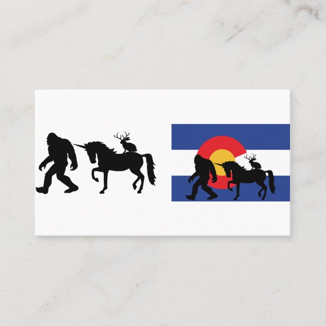 Carte De Visite Unicorne, Bigfoot et Jackalope (Devant)