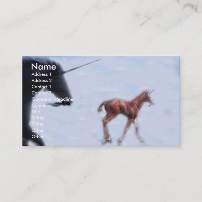 Carte De Visite Unicornes (Devant)