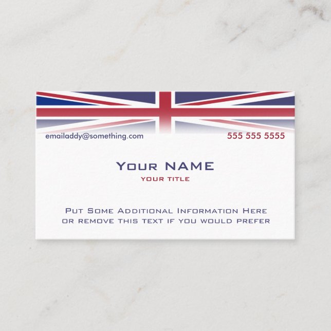 Carte De Visite Union Jack version 1 (Devant)