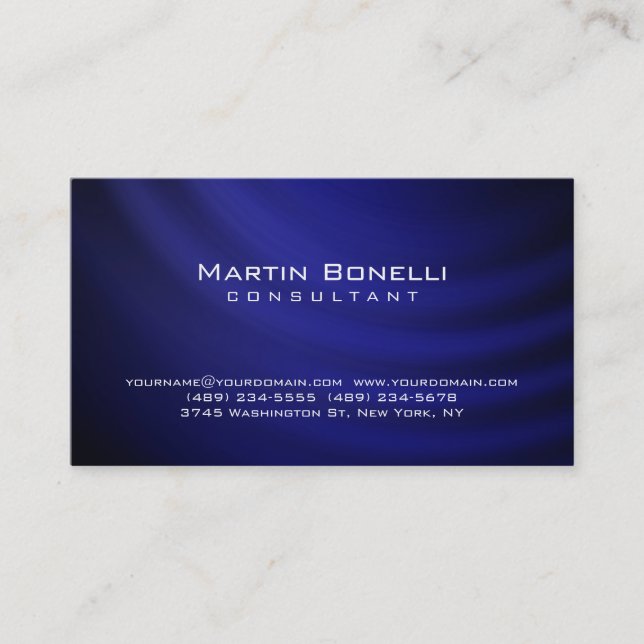 Carte De Visite Unique art bleu contemporain tendance (Devant)
