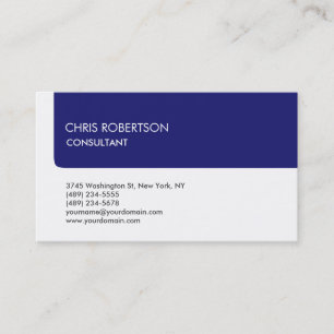 Carte De Visite Unique Blanc Bleu De Minuit Bleu Bleu