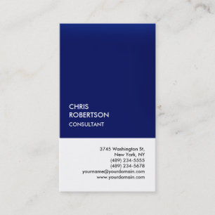 Carte De Visite Unique blanc bleu-foncé spécial exclusif