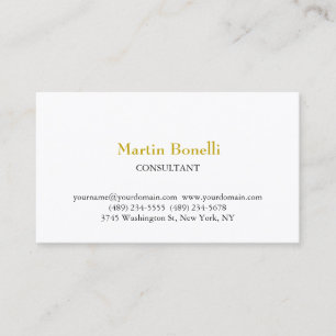 Carte De Visite Unique Classic Simple Gold Color Name