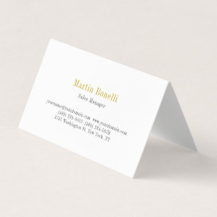 Carte De Visite Unique Classic Simple Gold Color Name
