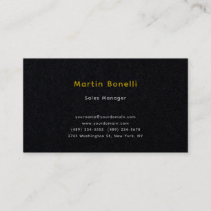 Carte De Visite Unique Classic Simple Gold Color Name Noir