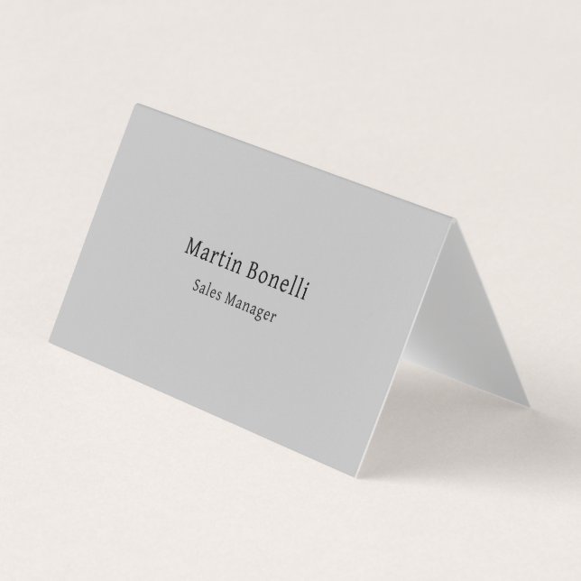 Carte De Visite Unique Classique Simple Gris Deux Côtés (Devant)