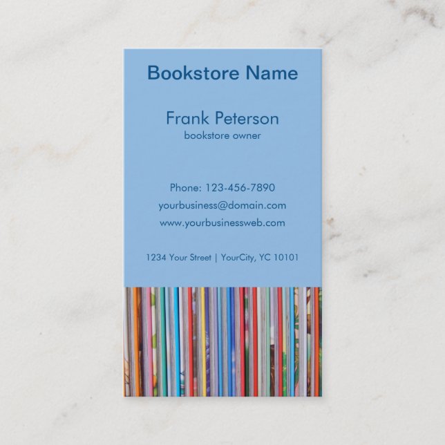 carte de visite unique de librairie (Devant)